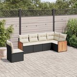  6-dijelni set vrtnih sofa s jastucima crni od poliratana | shoptok.hr