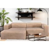 P & B KOTNA SEDEŽNA GARNITURA, rebrasti žamet svetlo rjava | Shoptok.si