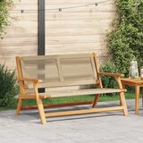 vidaXL Vanjska Klupa Bež i izgled teaka Čvrsto akacijevo drvo | shoptok.hr