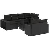 Maison Chic Seti vrtnega pohištva - Vrtna garnitura - Vrtni pohištvo set 11-delna z blazinami črn poli ratan, (21810781) | Shoptok.si