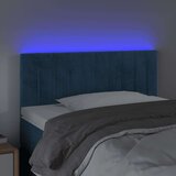  Posteljno vzglavje temno modro 100x5x78/88 cm žamet | Shoptok.si