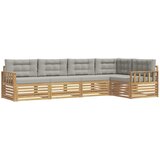 vidaXL Zunanja garnitura za sedenje 6 pcs Bela in svetlo siva, (5000271412) | Shoptok.si