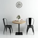  The Living Store Bistro miza mediapan in jeklo okrogla 80x75 cm barva hrasta - Jedilna Miza, (21444538) Cene