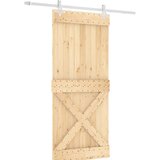  Drsna vrata s kompletom vodil 90x210 cm trdna borovina, (20804598) | Shoptok.si