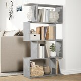 Pregrada regal za knjige 4 razine sivi 70x24x129 cm drveni | shoptok.hr