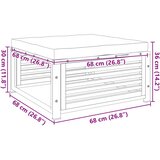  Vrtni tabure s jastukom 68 x 68 x 30 cm masivno bagremovo drvo | shoptok.hr