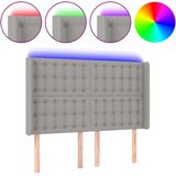  LED uzglavlje svjetlosivo 147 x 16 x 118/128 cm od tkanine | shoptok.hr