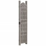 Maison Chic Ročno izrezljan Paravan - Sobne pregrade 3-delni siv 120x165 cm trden mangov les, (22111990) | Shoptok.si