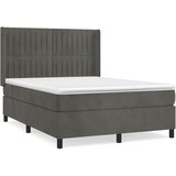  Krevet s oprugama i madracem tamnosivi 140x190 cm baršunasti | shoptok.hr