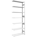 hofe sestavljiv regal za velike obremenitve, siv, obojestranski, višina regala 3000 mm, 7 polic, priključni regal, šxg 1000 x 400 mm | Shoptok.si