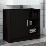 vidaXL Omarica za umivalnik črna 63x29x55 cm inženirski les Cene