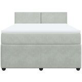 vidaXL Krevet s oprugama i madracem svjetlosivi 140x200 cm baršunasti | shoptok.hr
