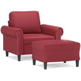  Fotelja s tabureom crvena boja vina 60 cm od umjetne kože | Eponuda.com