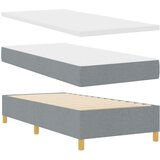 vidaXL Box Spring Krevet s Madracem & Klupom Svijetlosiva 90x190 cm Tkanina | shoptok.hr