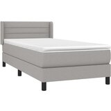  Box spring postelja z vzmetnico svetlo siva 80x200 cm blago, (20790918) | Shoptok.si