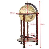 Pohištvo Stojalo za steklenice iz masivnega lesa, mini globus bar, domači bar | Shoptok.si