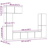 TV omara 5-delna stenski artisan hrast inženirski les, (21778969) | Shoptok.si