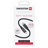 Swissten kabel USB/Lightning, SOFT SILICONE, 3A, 60W, 1.5m, crni | shoptok.hr