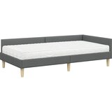  Kutni krevetni okvir s madracem s madracem 2 pcs Siva tkanina | shoptok.hr