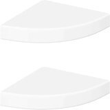 Plutajuće kutne police 2 kom. visoki sjaj bijele 25x25x3,8 cm MDF | Eponuda.ba