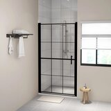 vidaXL Vrata za tuš kaljeno steklo 100x178 cm črna | Shoptok.si