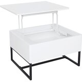 Livetastic klubska miza, 70/60/40,5-65,5 cm črna, bela | Shoptok.si
