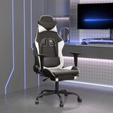 vidaXL Masažni igralni stol z oporo za noge črno in Bela umetno usnje | Shoptok.si