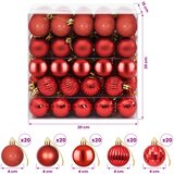  Set božićnih kuglica 100 kom. Crvena 4 cm Polistiren | shoptok.hr