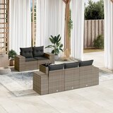  6-dijelni set vrtnih sofa od poliratana s jastucima sivi | shoptok.hr