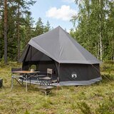 Tipi šator Smeđa siva 400 x 400 x 250 cm Poliester i čelik | shoptok.hr