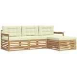vidaXL Zunanja garnitura za sedenje 4 pcs Bela in krem Poliester, (5000281548) | Shoptok.si