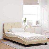  Postelja z vzmetnico krem 100x200 cm blago, (22011923) | Shoptok.si