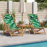 The Living Store Zložljivi stoli za plažo 2 kosa blago s potiskom listja les - Stol Za Plažo, (21493613) | Shoptok.si