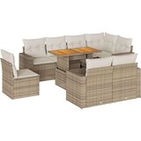 vidaXL 9-dijelni set vrtnih sofa s jastucima bež od poliratana | shoptok.hr