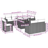  9-dijelni set vrtnih sofa s jastucima poliratan smeđi | shoptok.hr