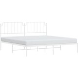  Metalni okvir za krevet s uzglavljem bijeli 200x200 cm | shoptok.hr