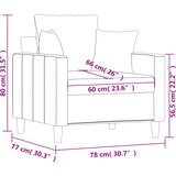  Fotelja svjetlosiva 60 cm baršunasta | shoptok.hr