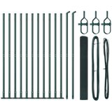 vidaXL Komplet ograjnih stebričev Set 2 Zeleni Jeklo, PVC 25 x 1 m | Shoptok.si