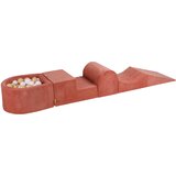 MeowBaby Foam Playground 4-delni komplet za igranje bazena s penasto žogo, 100 žog Velvet Marsala Red: bela/bež, (21333874) | Shoptok.si