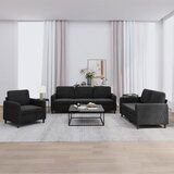 vidaXL 3-dijelni set sofa s jastucima crni baršunasti | shoptok.hr