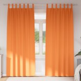 vidaXL Zavese z zavesami 2 pcs Svetlo oranžna 260 x 140 cm Poliester | Shoptok.si