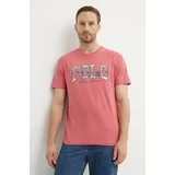 Polo Ralph Lauren Bombažna kratka majica moška, roza barva, 710941855