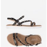 Shelvt Women's black studded sandals | shoptok.hr