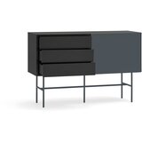 Teulat Črna/antracitno siva nizka komoda z drsnimi vrati 140x91 cm Nube – | Shoptok.si