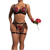 JSY 061 - erotični komplet spodnjega perila - črna - L/XL Cene