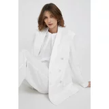 Polo Ralph Lauren Laneni sako boja: bijela, dvoredno zakopčavanje, glatka