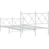  Metalni okvir kreveta uzglavlje i podnožje bijeli 120x190 cm | shoptok.hr