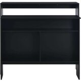 vidaXL Barska miza z 2 površinama 130x40x120 cm črna | Shoptok.si
