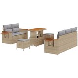 vidaXL Vrtna sedežna garnitura 10 pcs Bež in svetlo siva poli ratan, (5000134816) | Shoptok.si