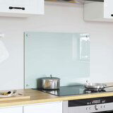 vidaXL Zaščita za kuhinjo Bela 70 x 50 x 0.8 cm kaljeno steklo | Shoptok.si